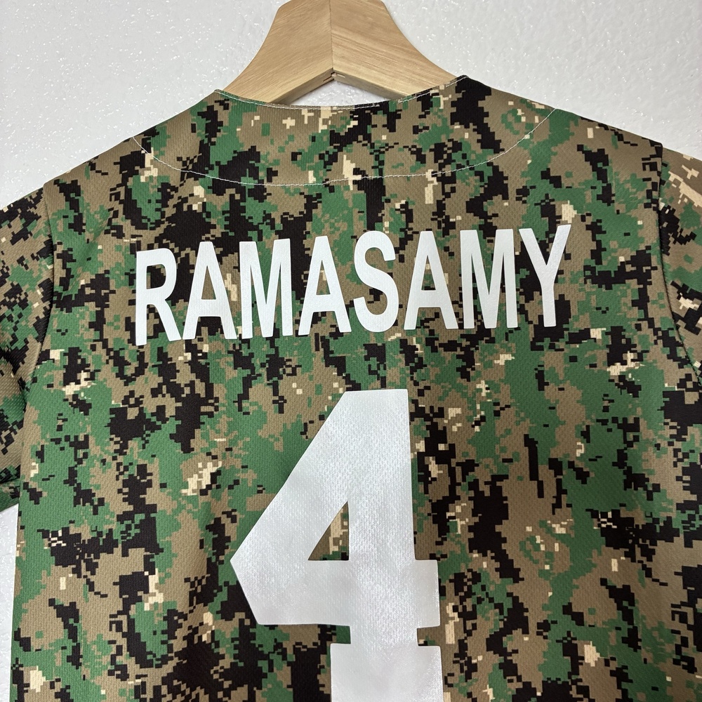 San Diego Padres Jersey Youth Small Green Camo MLB Baseball Ramasamy 4 BDA Boys - Picture 12 of 13